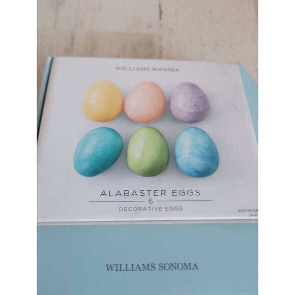 Williams Sonoma Pastel alabaster eggs decorative Easter spring set home - Picture 5 of 8